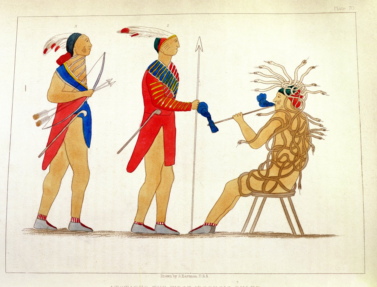 Atotarho, pierwszy władca Iroouols, z „Information Respecting the History, Condition and Prospects of the Indian Tribes of the United States” Henry