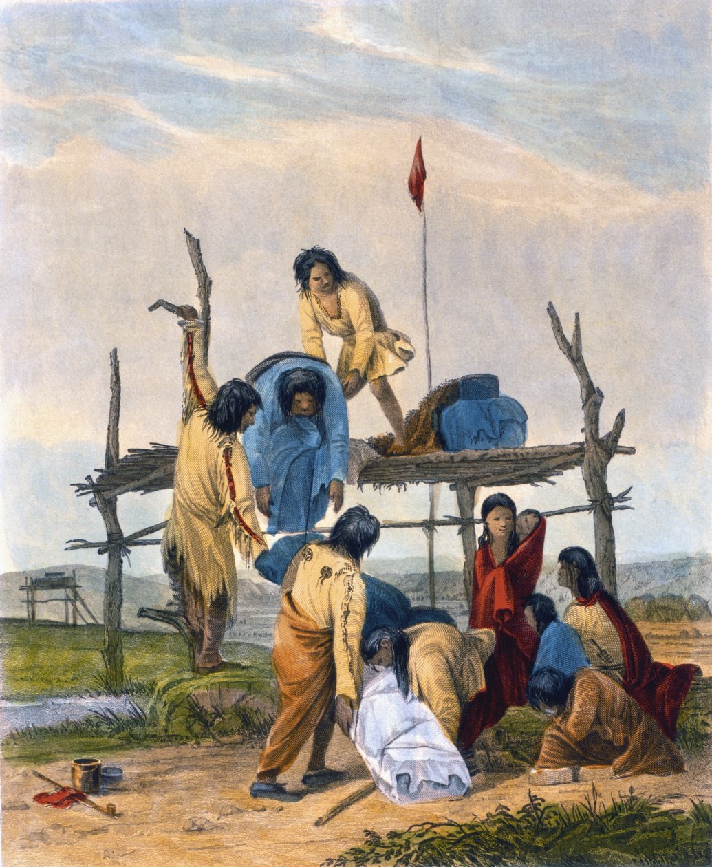 Pochówek Indian, 1853 r. autorstwa Captain Seth Eastman