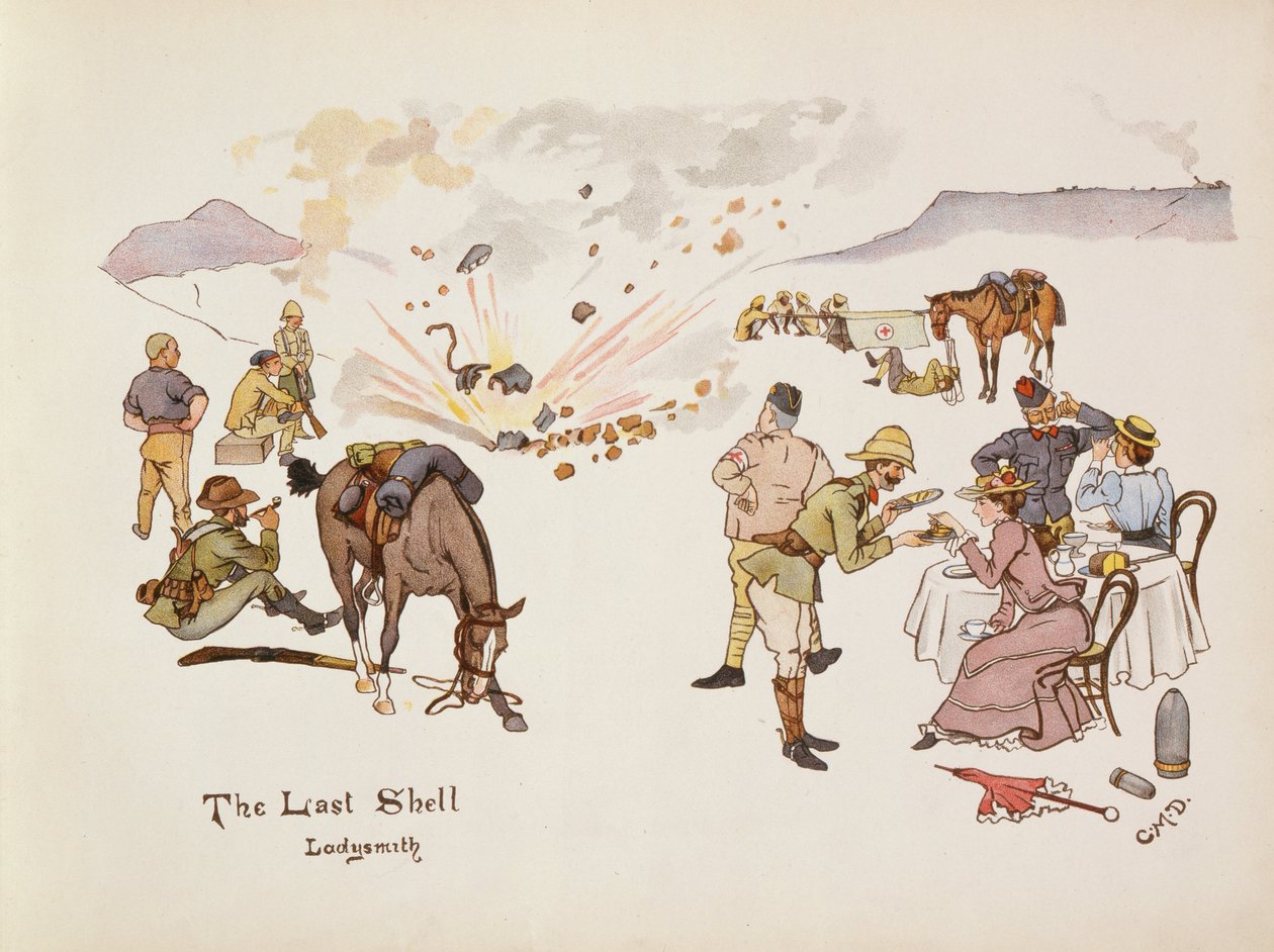 The Last Shell, Ladysmith, z The Leaguer of Ladysmith, 1900 autorstwa Captain Clive Dixon