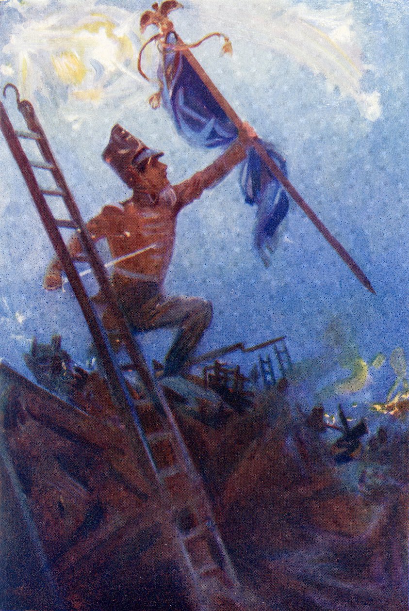 Grant zdobywa orła, z książki "Grant the Grenadier" Waltera Wooda, wydanej przez Routledge, ok. 1912 r. autorstwa Captain Edward Henry Handley Read