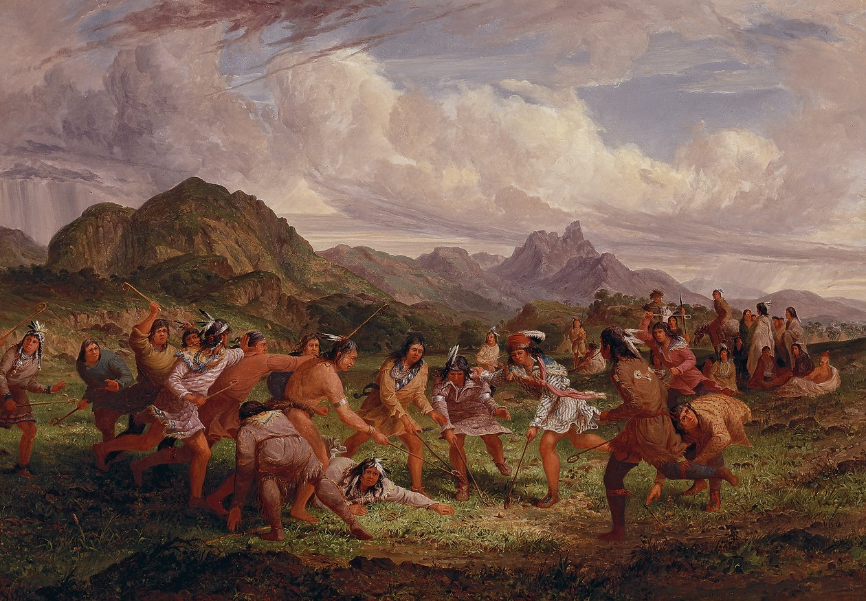 Gra w piłkę wśród Indian Siuksów, 1851 autorstwa Captain Seth Eastman