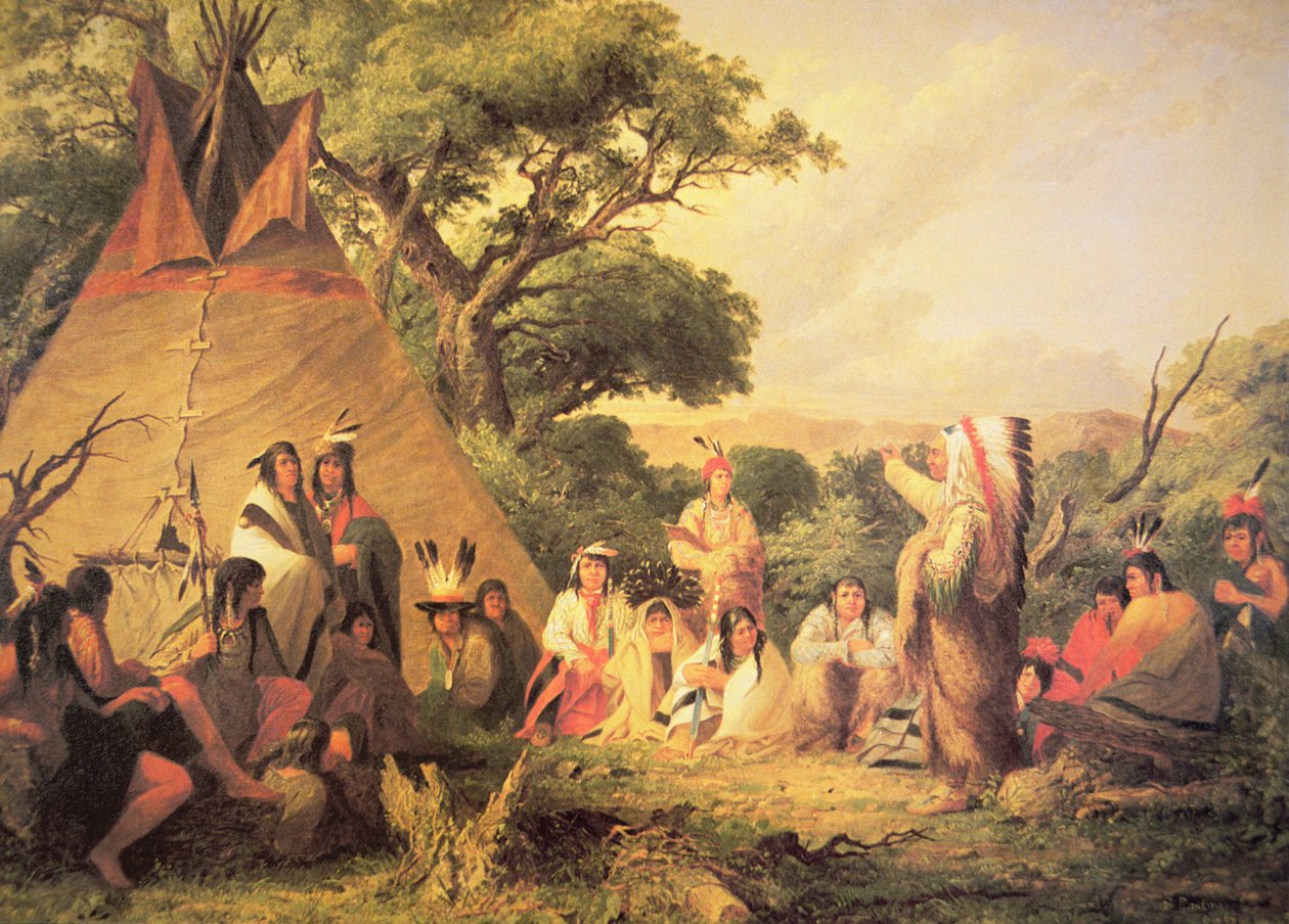 Rada Indian Siuks autorstwa Captain Seth Eastman