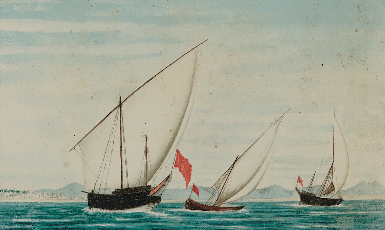 Widok na dhows off Ajman autorstwa Captain William Igglesden