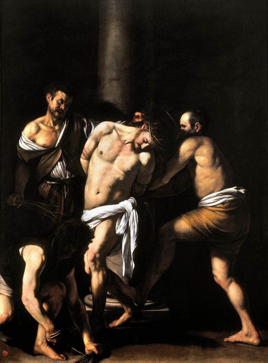 Biczowanie Chrystusa autorstwa Michelangelo Merisi da  Caravaggio