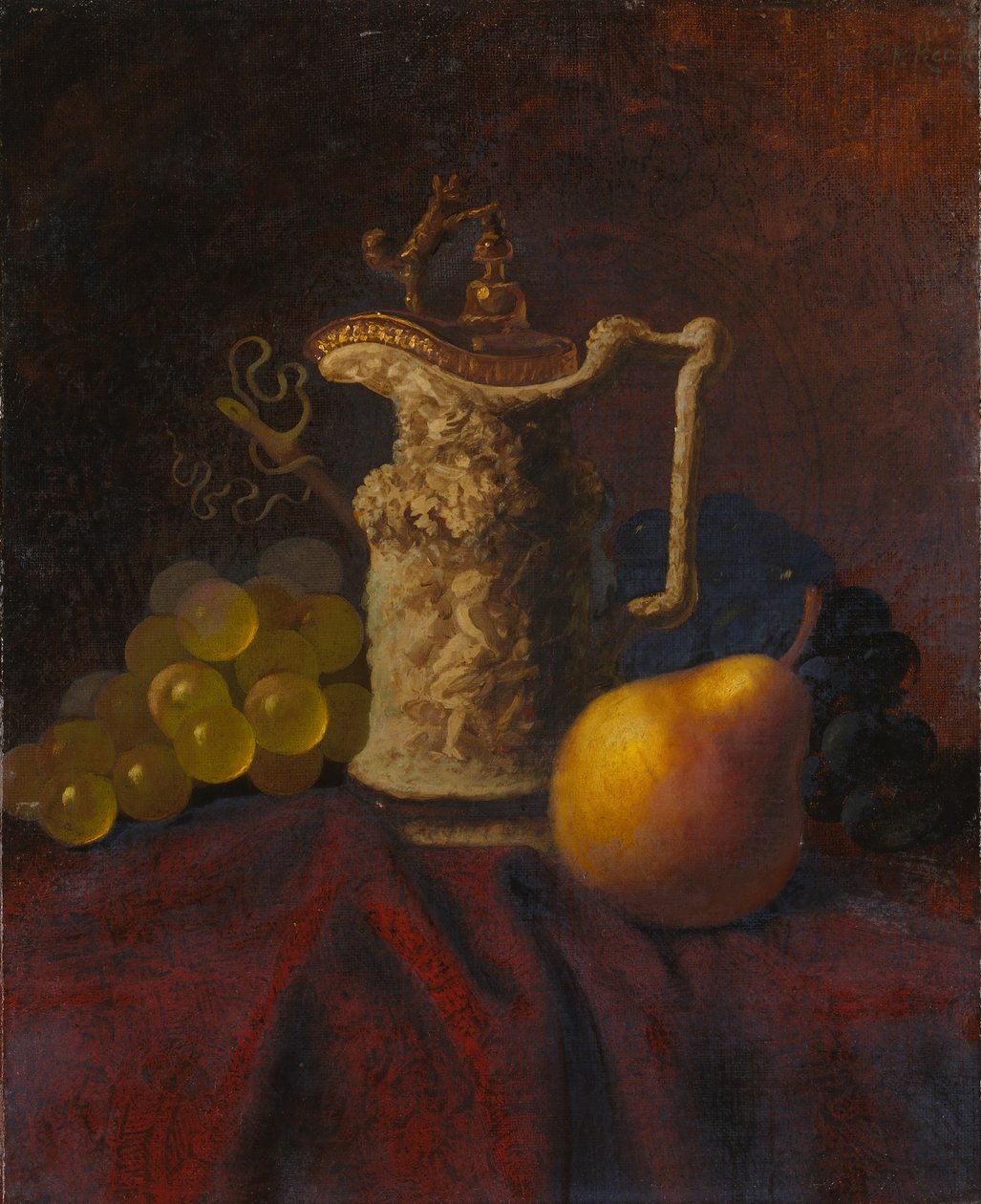 Martwa natura z Ewerem i owocami. autorstwa Carducius Plantagenet Ream