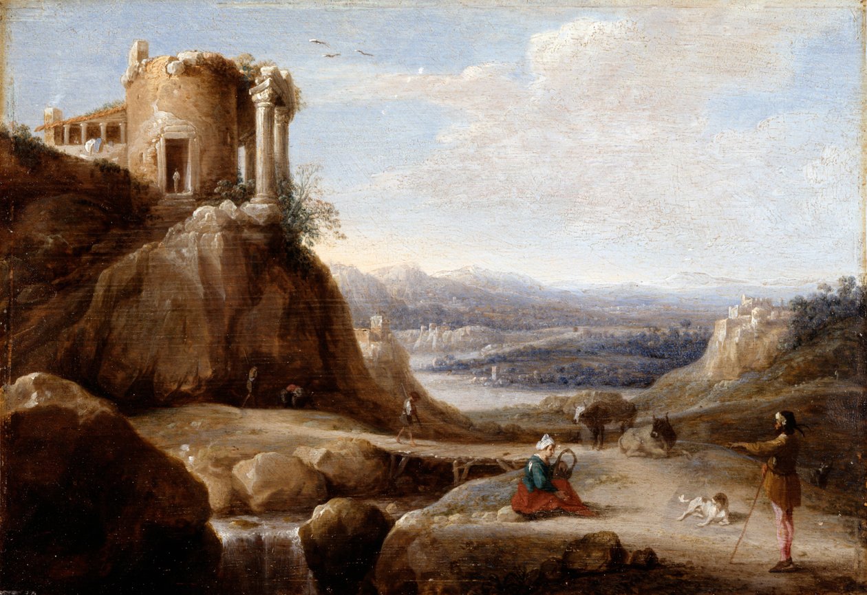 Zrujnowana świątynia autorstwa Carel Cornelisz De Hooch