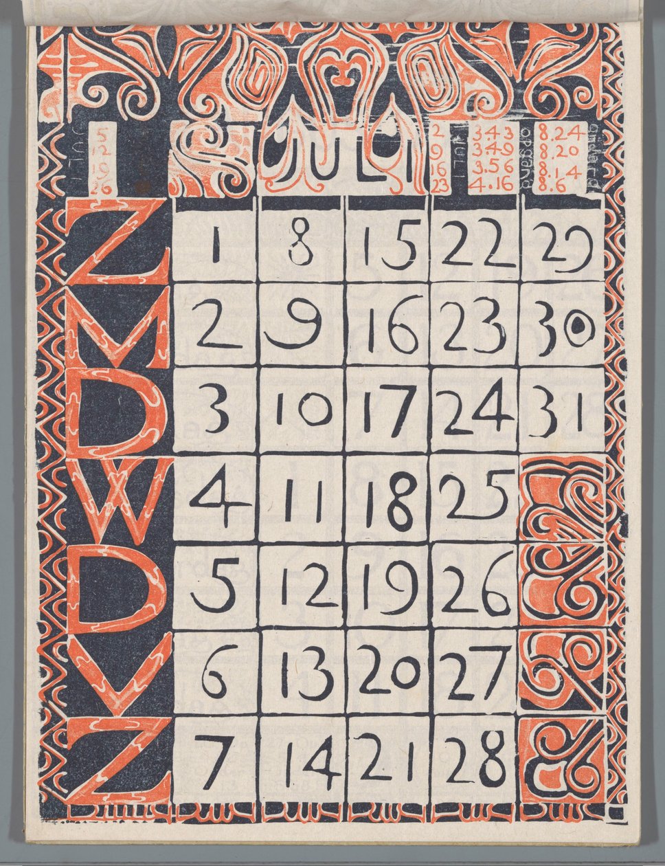 Kalenderblatt Juli 1900 autorstwa Carel Adolph Lion Cachet