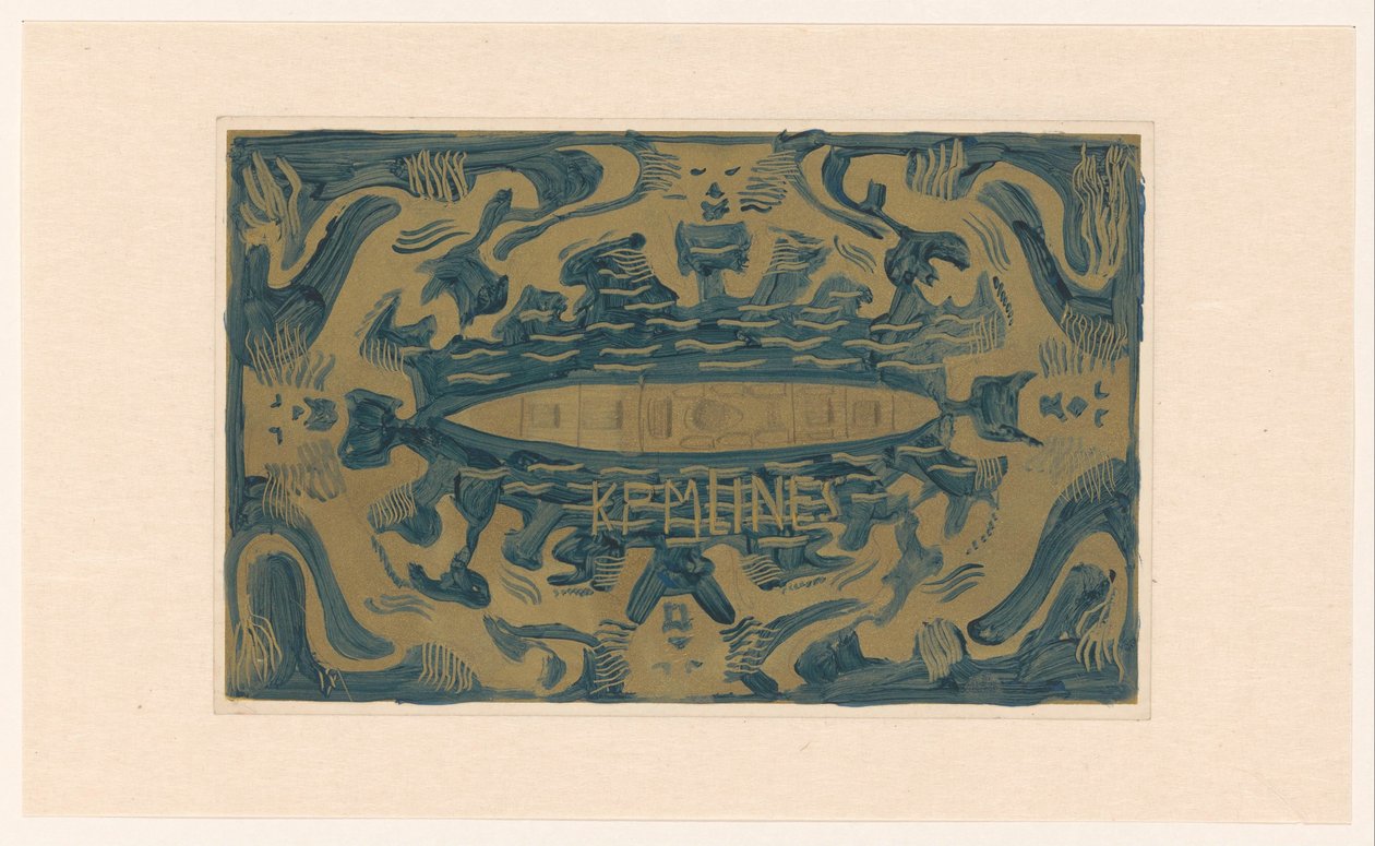 Projekt winiety Koninklijke Paketvaart Maatschappij, K.P.M. linie autorstwa Carel Adolph Lion Cachet