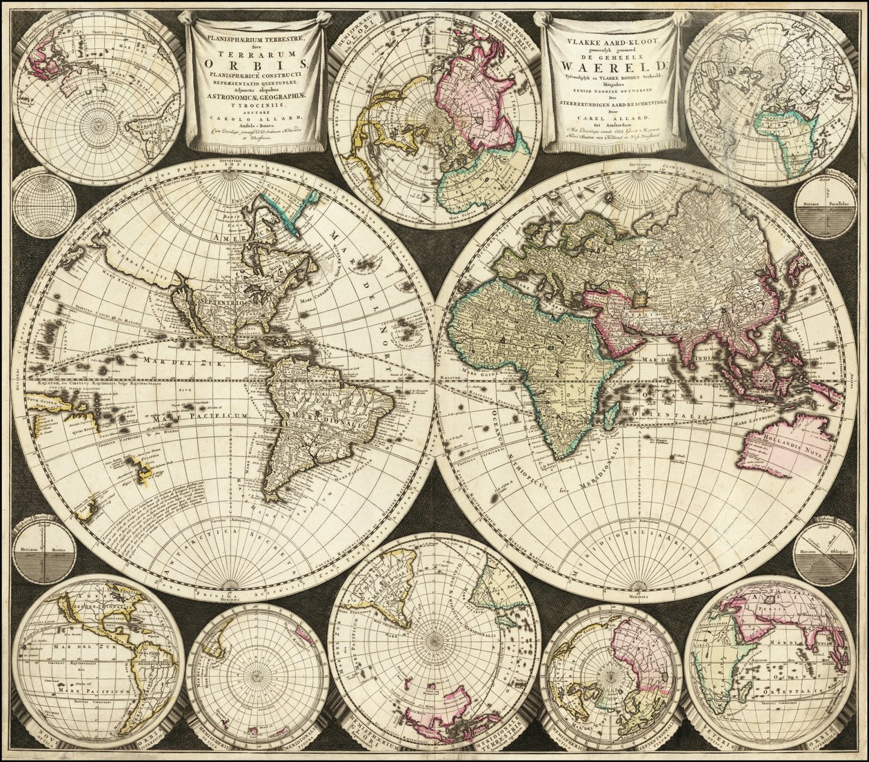 Mapa świata z 1696 roku autorstwa Carolusa Allarda autorstwa Carel Allard