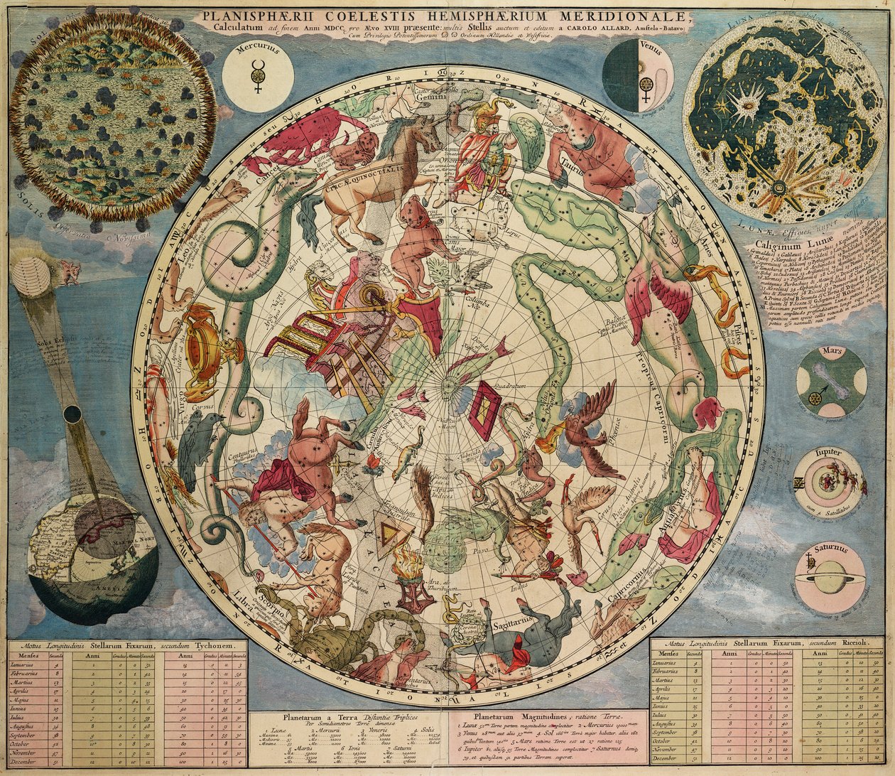 Planesphaeri Coelestis Hemisphaerium meridionale autorstwa Carel Allard