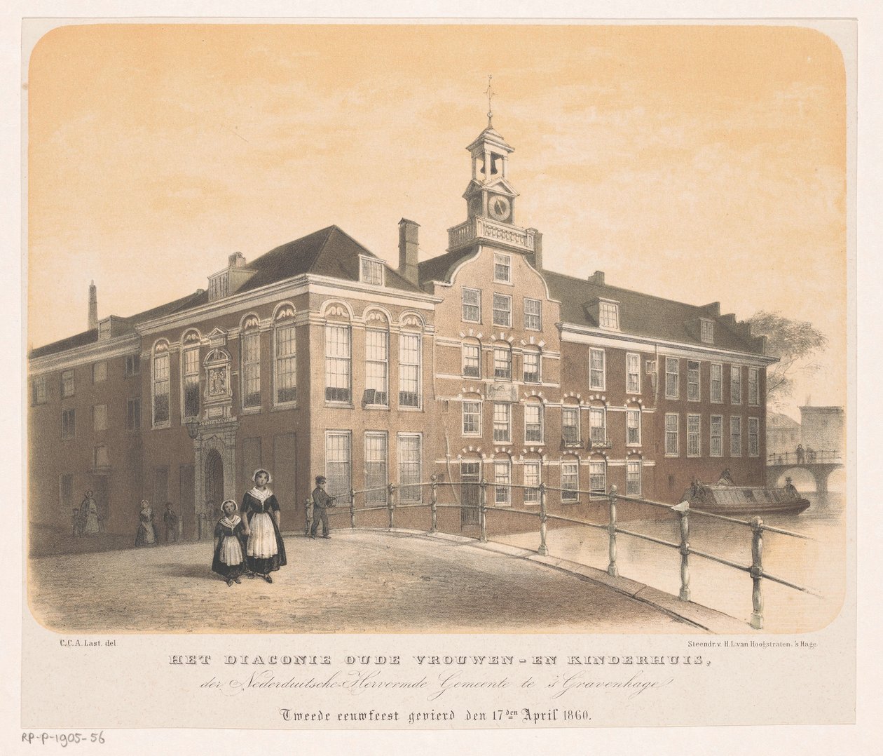 Dom starców dla kobiet i dzieci Diakonie w Hadze Dom Starców i Dziecka Diaconie Nederduitsche Hervormde Gemeente w Hadze obchodzony 17 kwietnia 1860 r. (tytuł na obiekcie) autorstwa Carel Christiaan Antony Last