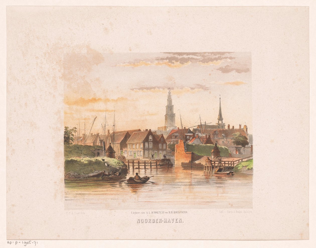 Widok na Groningen z Noorderhaven Noorder-Haven (tytuł na obiekcie) autorstwa Carel Christiaan Antony Last