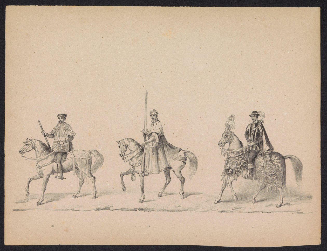 Maskarada Studentów Utrechtu, 1846 (tablica 14) Przedstawienie procesji w kostiumach, przedstawiającej procesję Filipa II, księcia Hiszpanii, w Utrechcie 3 października 1549 r., która odbyła się 17 czerwca 1846 r. przez H.H. Studenci Utrechtsche autorstwa Carel Christiaan Antony Last
