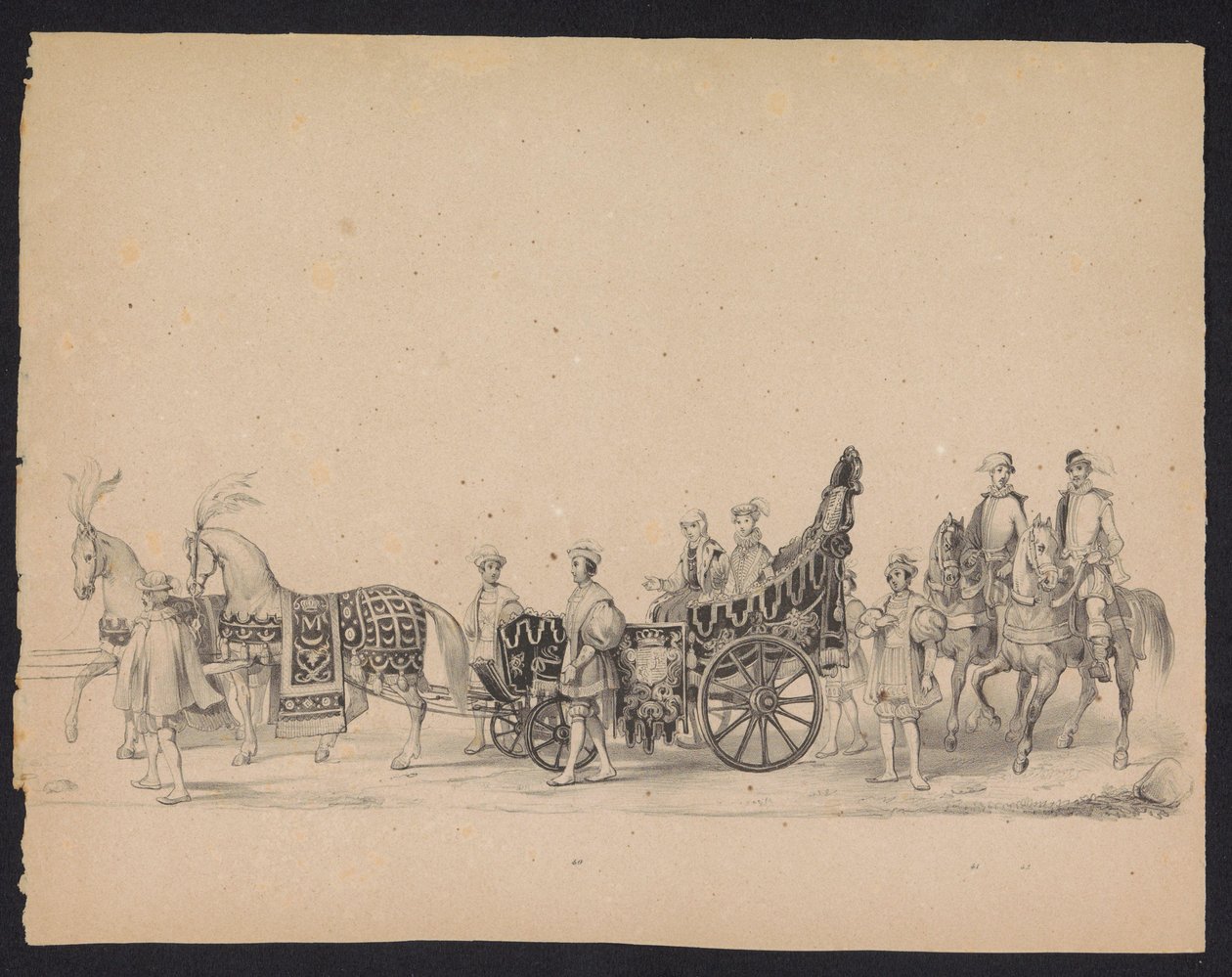 Maskarada studentów z Utrechtu, 1846 (tabl. 8) Przedstawienie procesji w kostiumach, przedstawiającej procesję Filipa II, księcia Hiszpanii, w Utrechcie 3 października 1549 r., która odbyła się 17 czerwca 1846 r. przez H.H. Studenci Utrechtsche autorstwa Carel Christiaan Antony Last