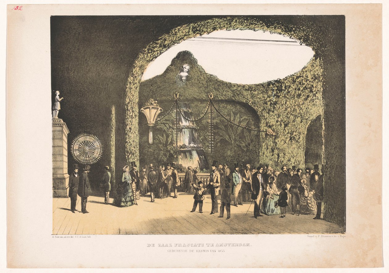 Hala we Frascati w Amsterdamie 1855 Sala Frascati w Amsterdamie podczas targów 1855 (tytuł na obiekcie) autorstwa Carel Christiaan Antony Last