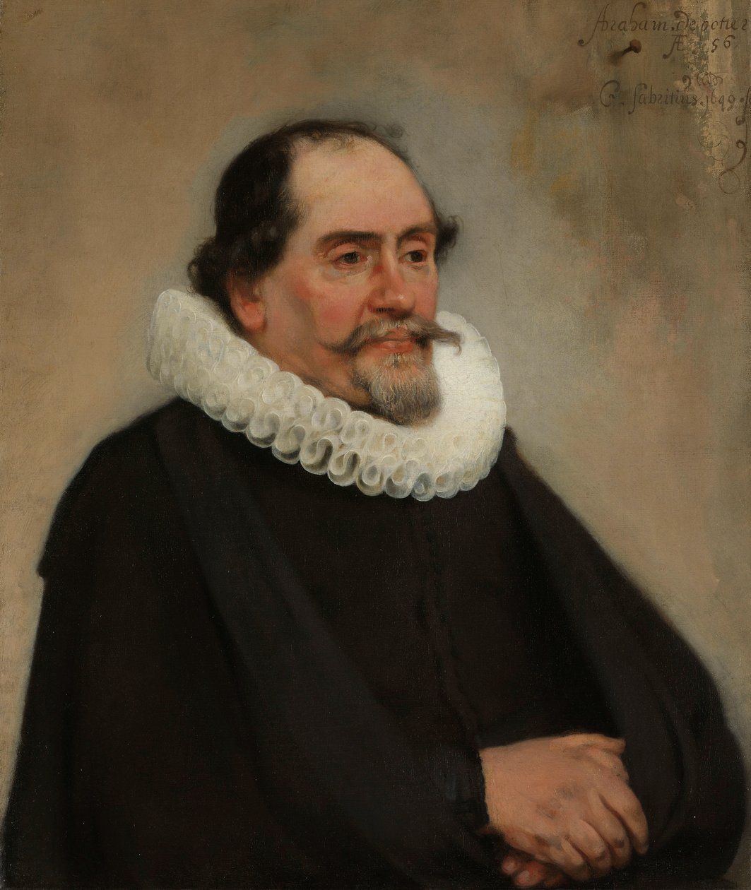 Portret Abrahama de Pottera, handlarza jedwabiem w Amsterdamie Abrahama de Pottera (1592-1650). Amsterdamski handlarz jedwabiem autorstwa Carel Fabritius