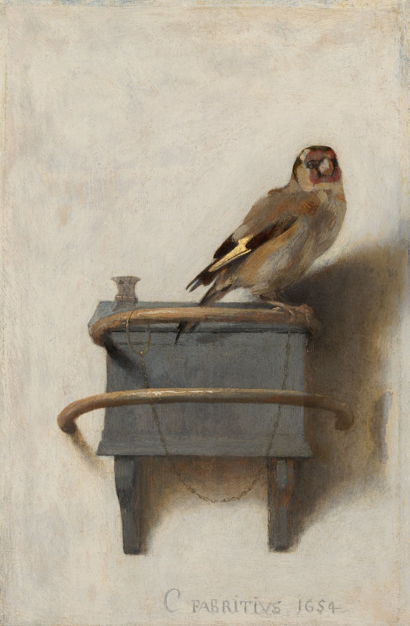 Szczygieł, 1654 autorstwa Carel Fabritius