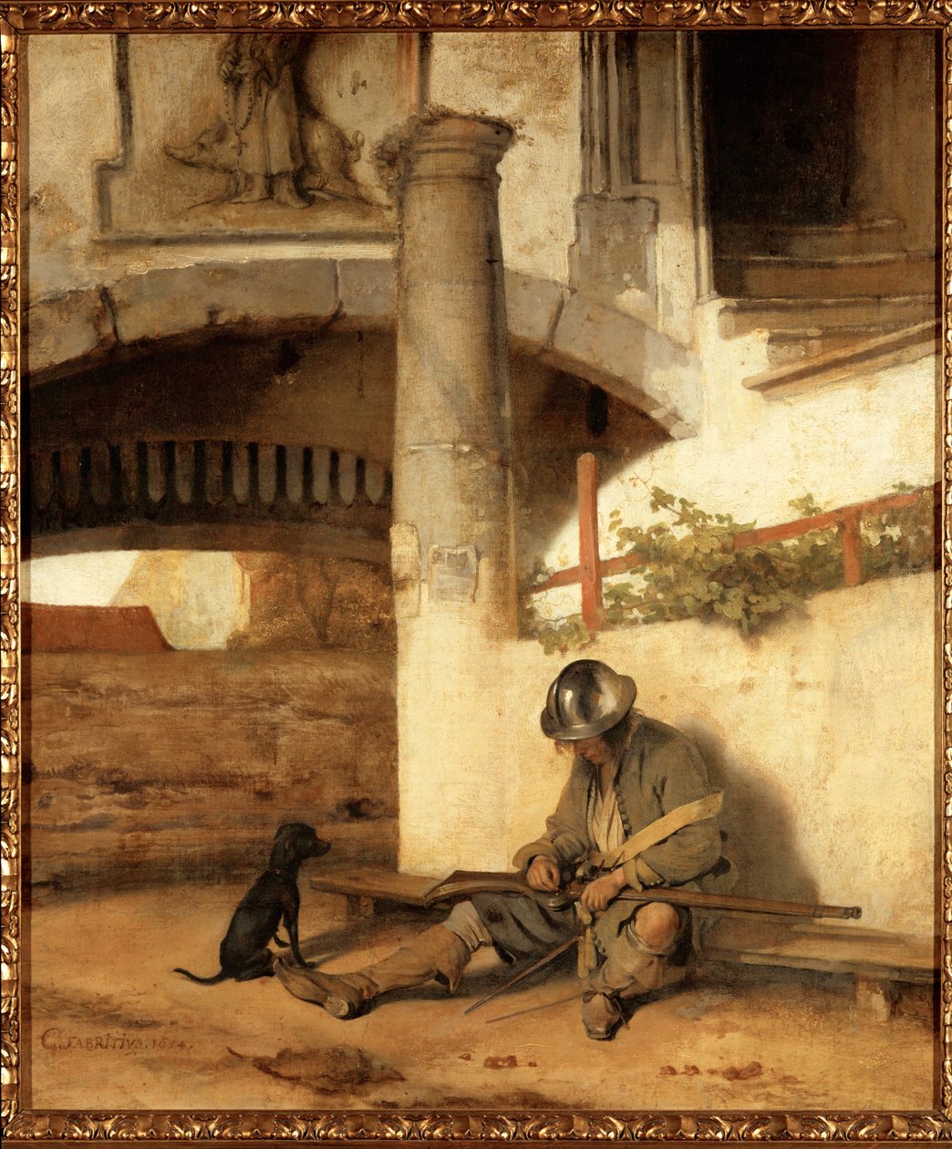 Śpiący wartownik autorstwa Carel Fabritius