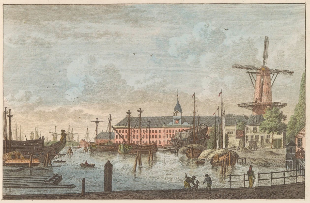 Admiraliteitsmagazijn Rotterdam, ca. 1790 Admiraliteits-Magazyn te Rotterdam / Sklepy Admiralicji w Rotterdamie (tytuł na obiekcie) autorstwa Carel Frederik Bendorp (I)