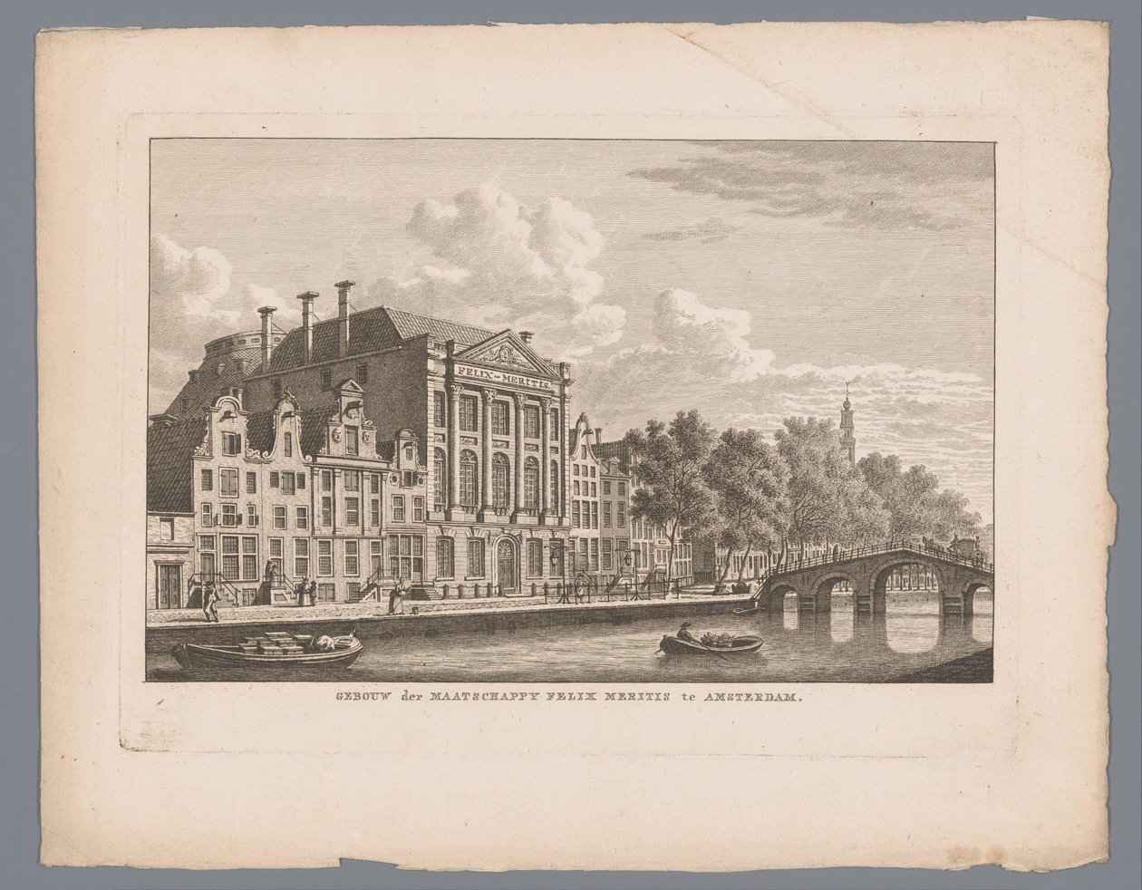 Widok Felixa Meritisa w Amsterdamie Budynek towarzystwa Felix Meritis w Amsterdamie (tytuł na obiekcie) autorstwa Carel Frederik Bendorp (I)
