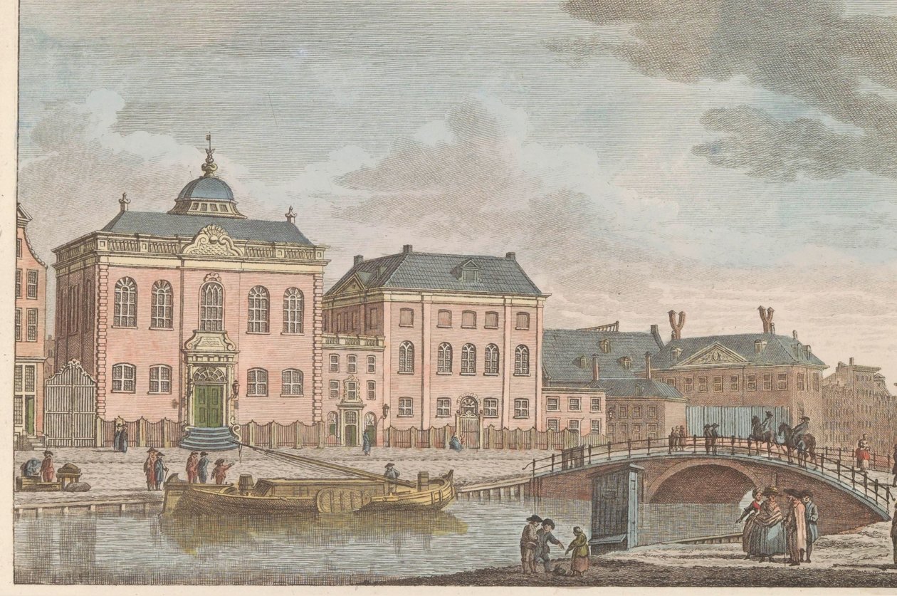 Synagoga Górnoniemiecka w Amsterdamie, ok. 1790 Górnoniemiecki Kościół Żydowski w Amsterdamie / Sijnagogue Allemandé à Amsterdam (tytuł na obiekcie) autorstwa Carel Frederik Bendorp (I)