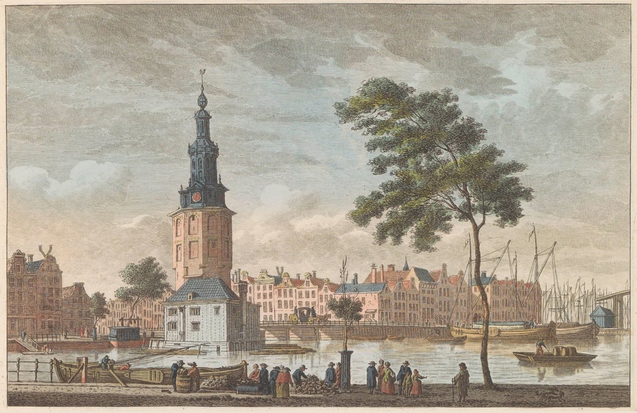 Montelbaanstoren w Amsterdamie, ok. 1790 Wieża Mont-Albans w Amsterdamie / Tour du Mont Alban à Amsterdam (tytuł na obiekcie) autorstwa Carel Frederik Bendorp (I)