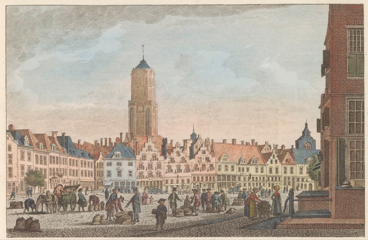 Neude w Utrechcie, ok. 1790 De Neude w Utrechcie / Marché dite Neude w Utrechcie (tytuł na obiekcie) autorstwa Carel Frederik Bendorp (I)