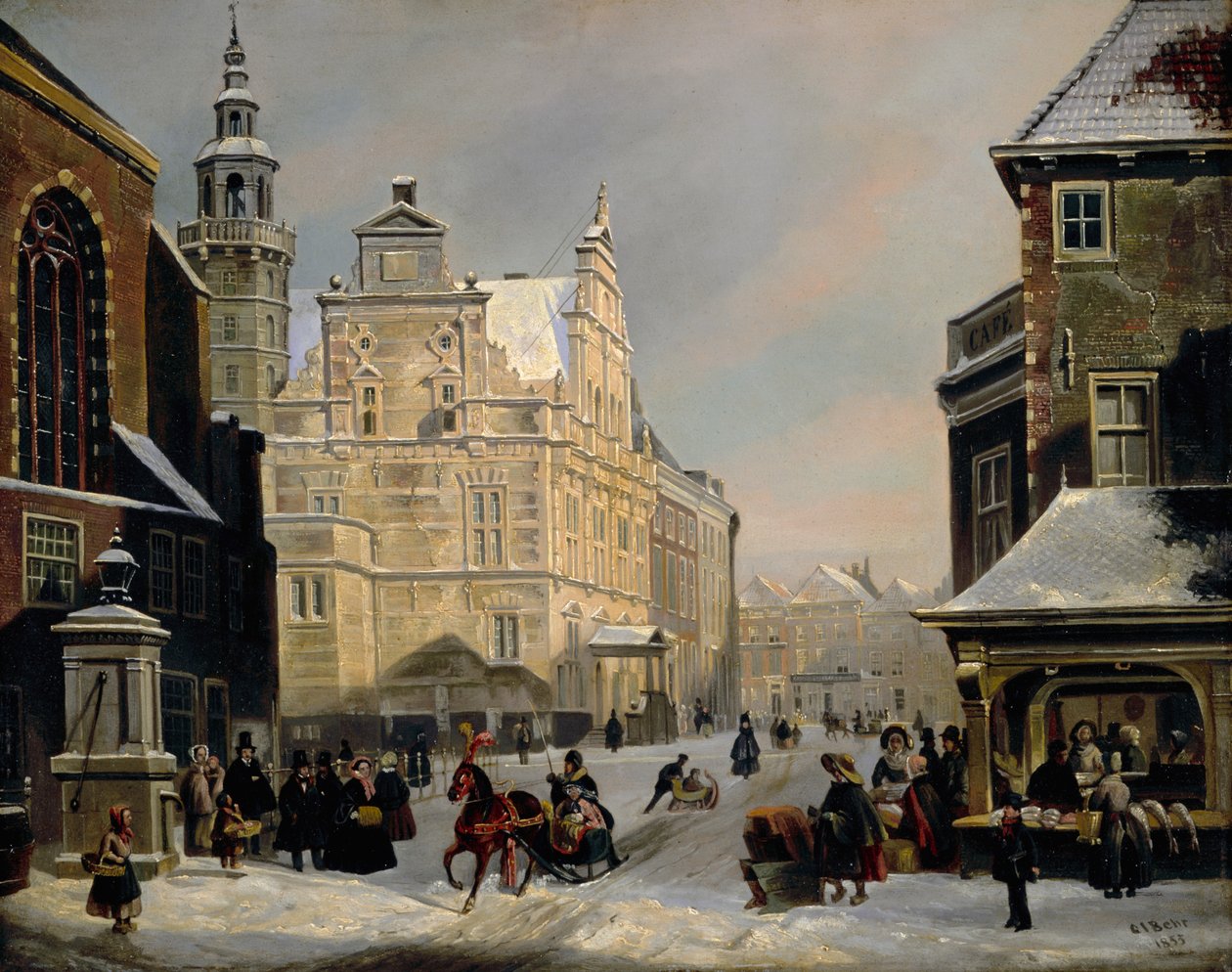 Ratusz, Haga, 1853 autorstwa Carel Jacobus Behr