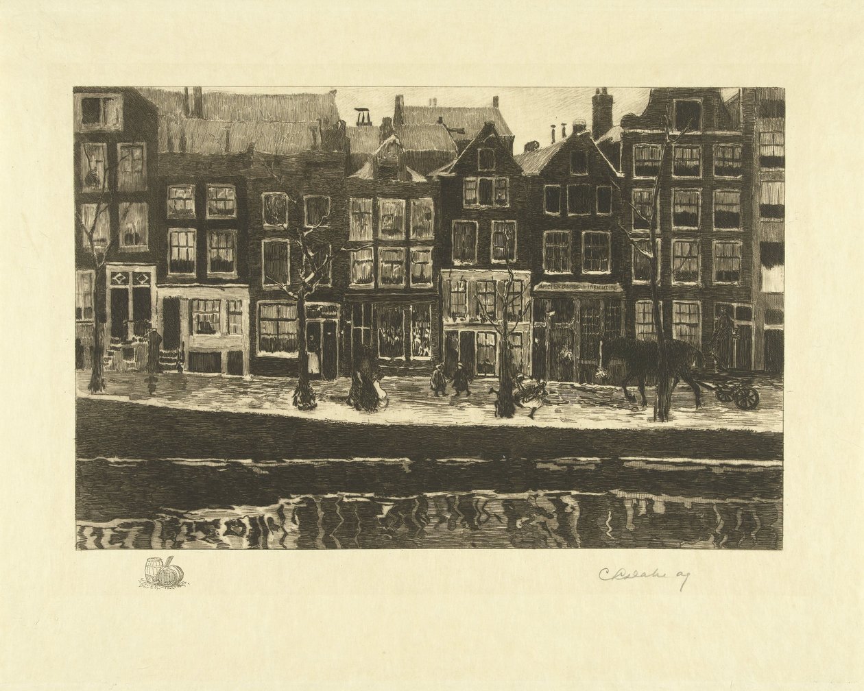 Lauriergracht autorstwa Carel Lodewijk Dake (signed by artist)