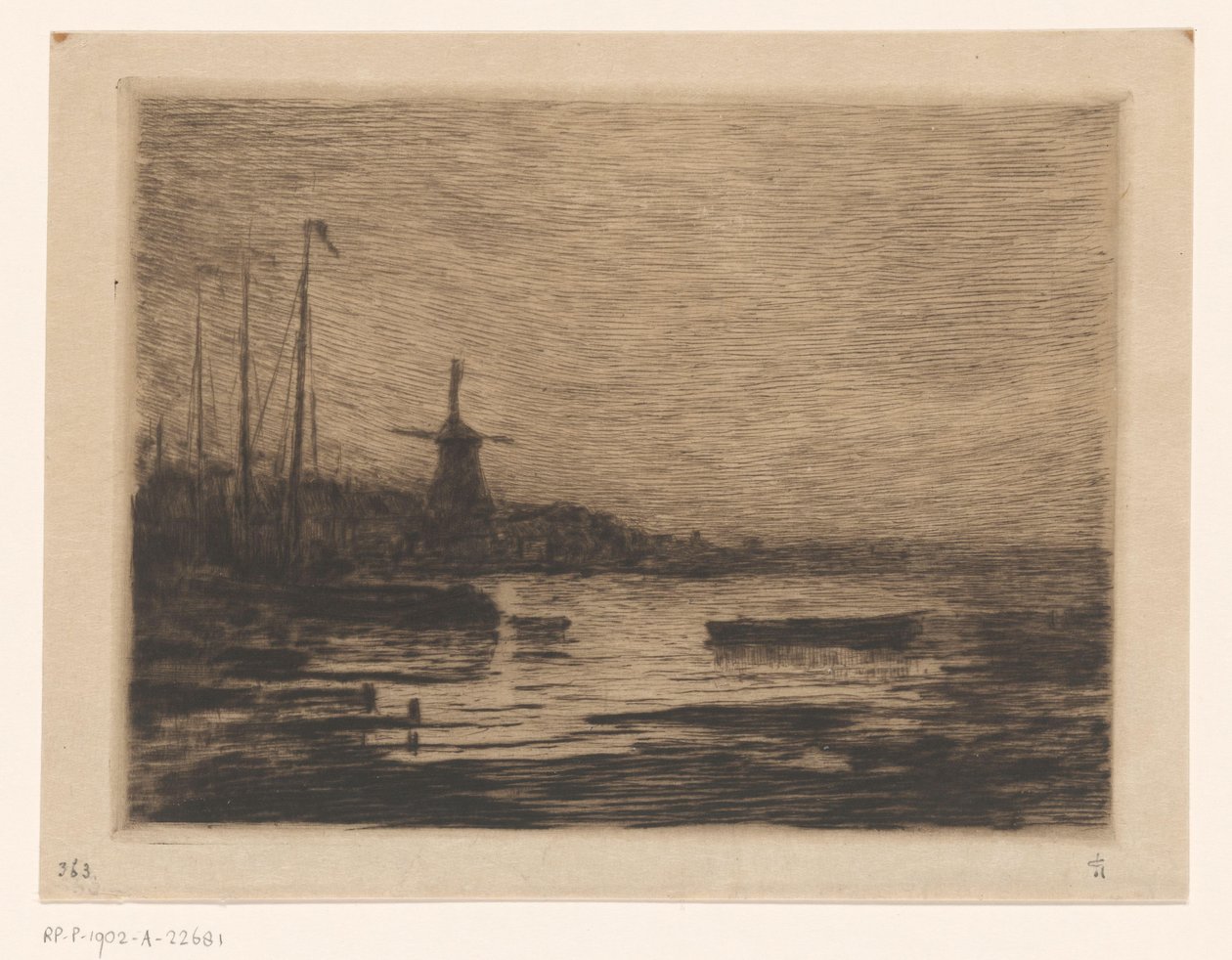 Widok na Zwijndrecht nocą autorstwa Carel Nicolaas Storm van 