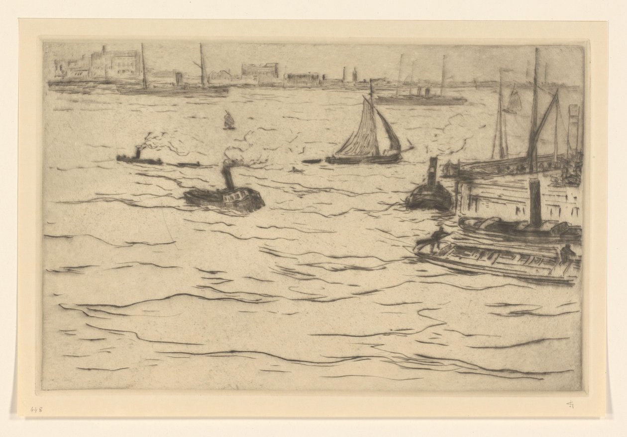 Widok na Maas w Rotterdamie Maas w Rotterdamie (tytuł oryginalny) autorstwa Carel Nicolaas Storm van 