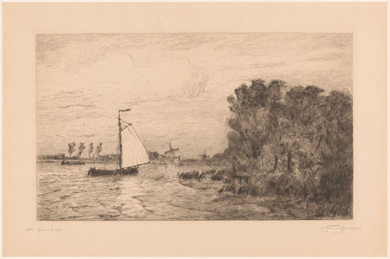 Widok na Vecht w pobliżu Weesp La Vecht près Weesp (tytuł oryginalny) autorstwa Carel Nicolaas Storm van 