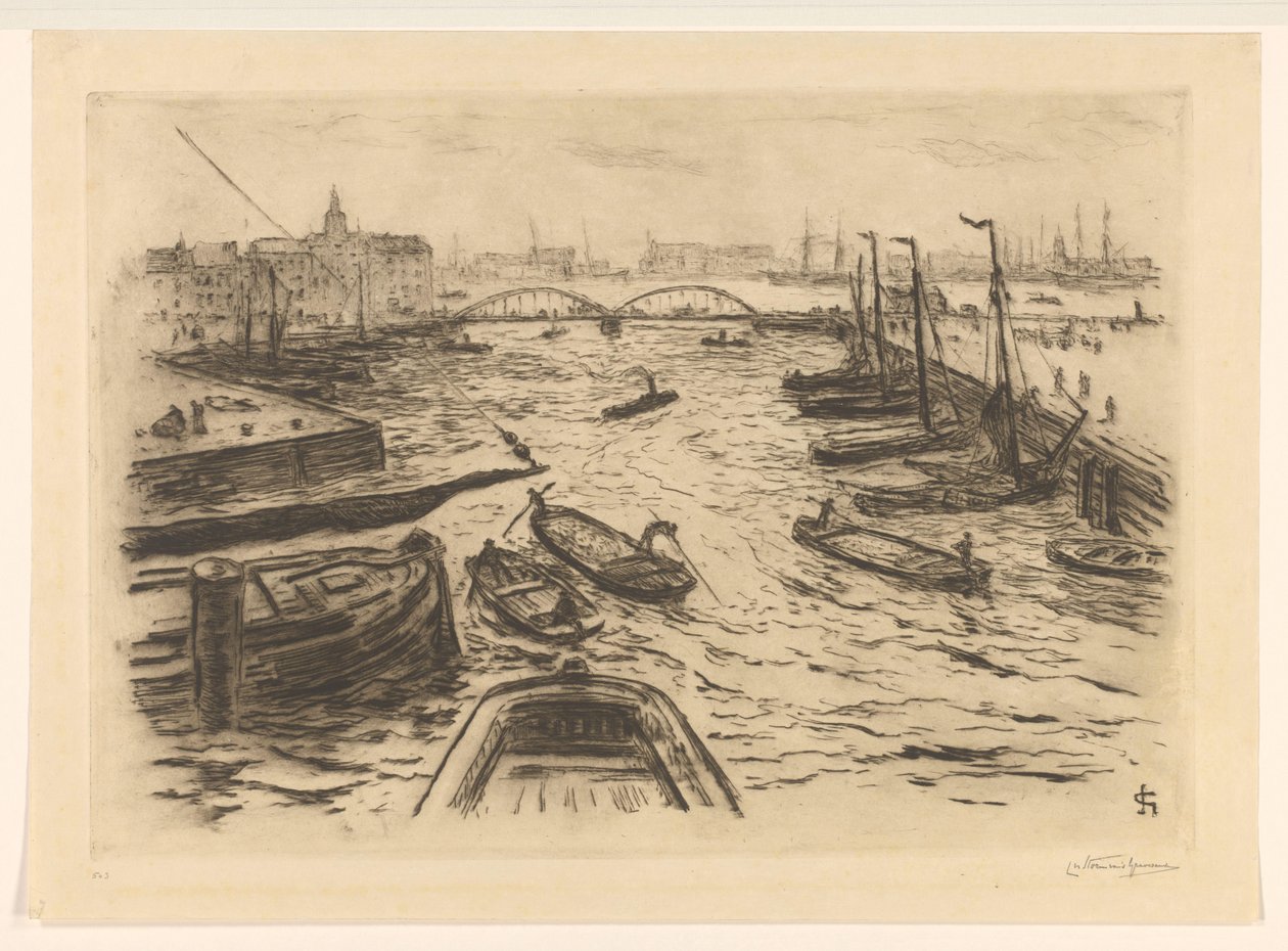Widok na port autorstwa Carel Nicolaas Storm van 