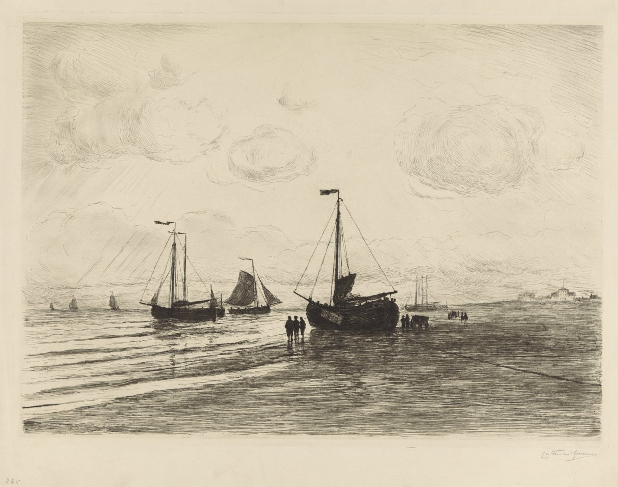 Na plaży w Katwijk autorstwa Carel Nicolaas Storm van 