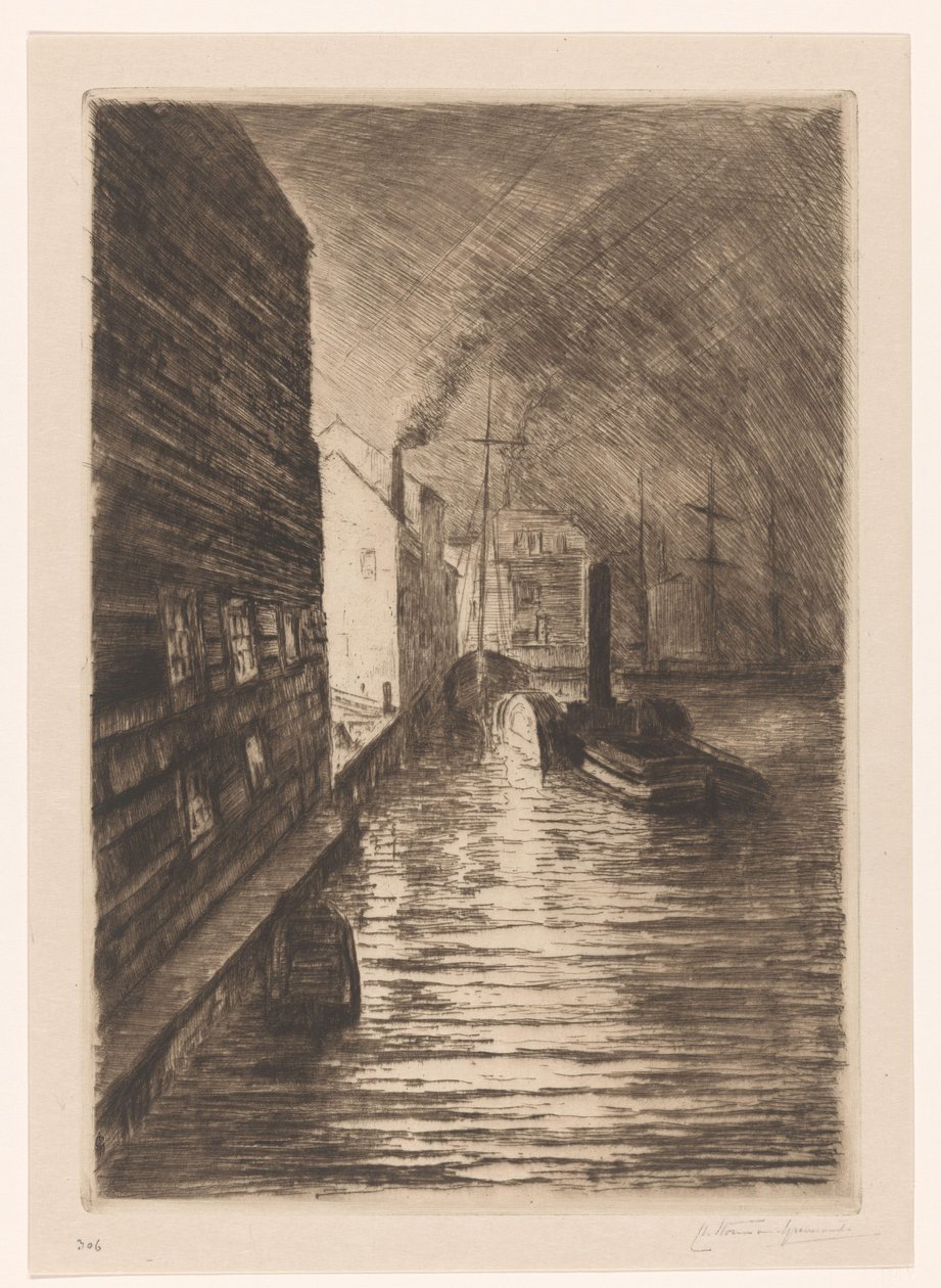 Stocznia we Vlissingen nocą autorstwa Carel Nicolaas Storm van 