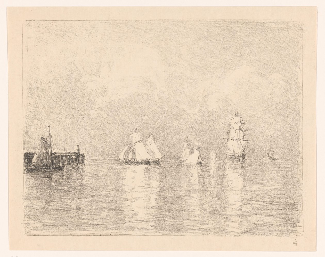 Żaglowce na redzie Cuxhaven autorstwa Carel Nicolaas Storm van 