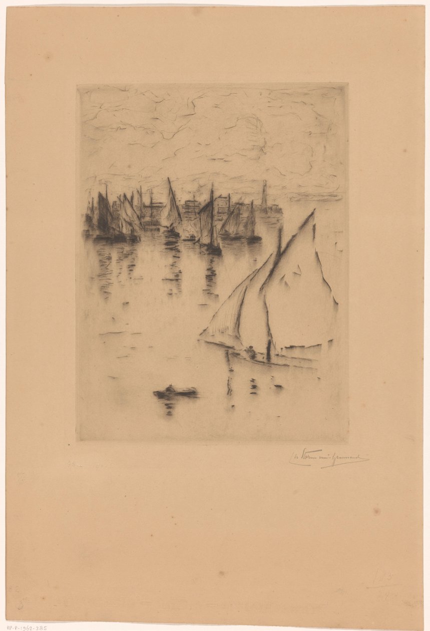 Żaglowce przed portem Le Havre autorstwa Carel Nicolaas Storm van 