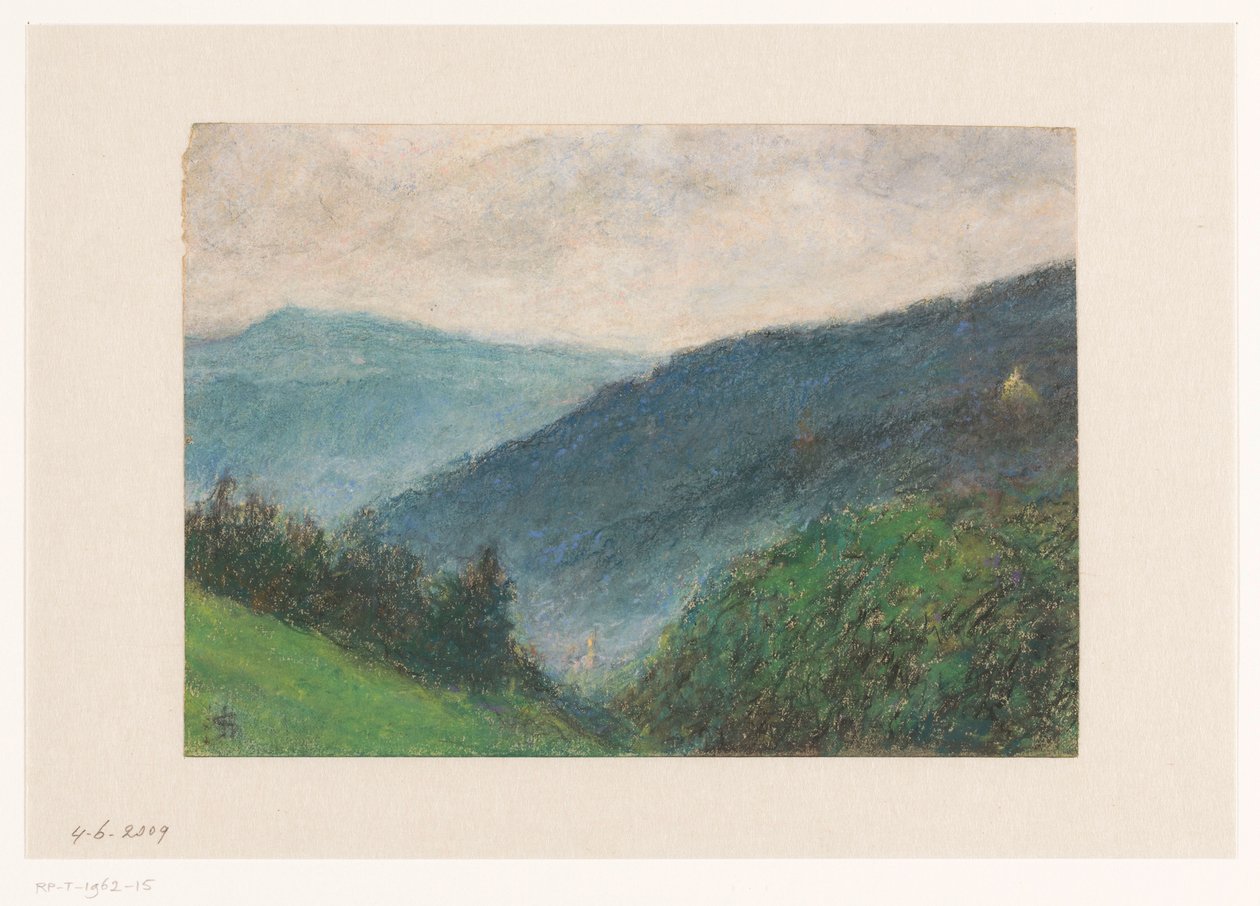 Pagórkowaty krajobraz w pobliżu Baden-Baden autorstwa Carel Nicolaas Storm van 