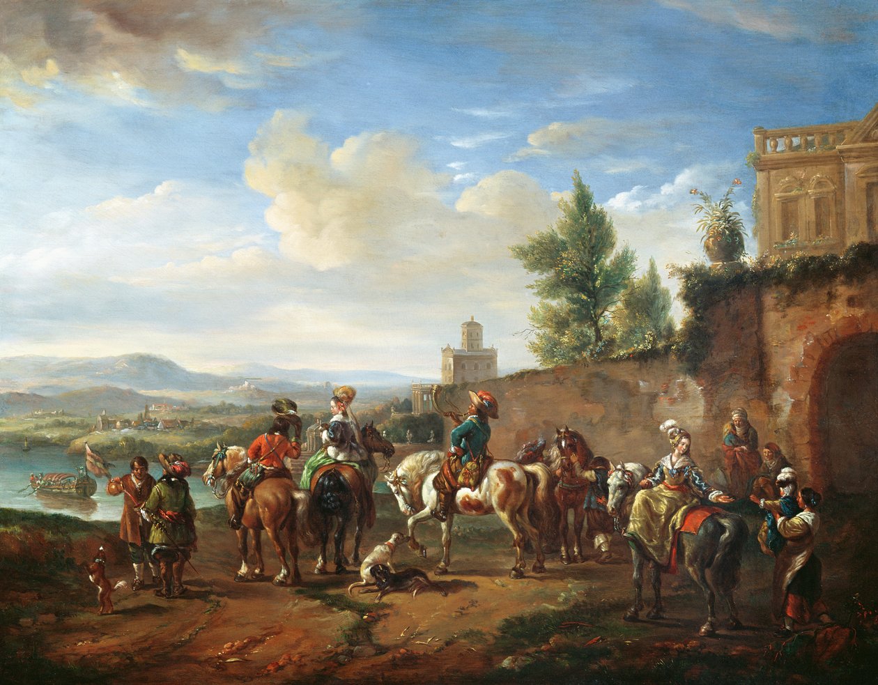 Polowanie w wiejskim domu autorstwa Carel van Falens or Valens