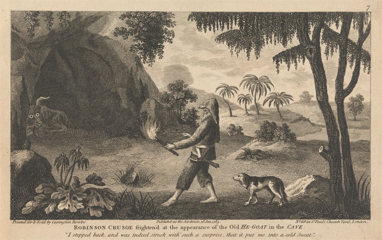 Dwanaście ilustracji Robinsona Crusoe autorstwa Carington Bowles