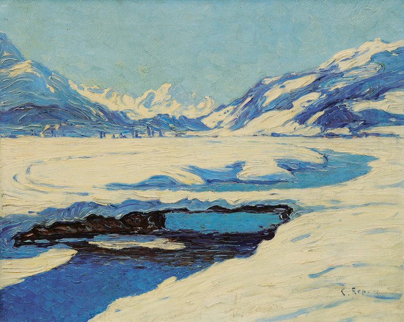 St. Moritz z górami Piz della Margna z St. Moritz i Piz della Margnan autorstwa Carl Arp