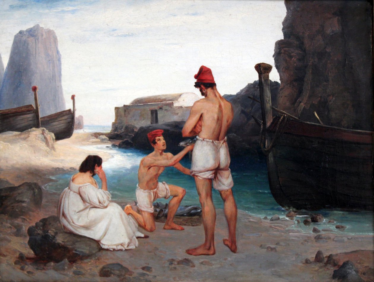 Rybacy na Capri autorstwa Carl Blechen