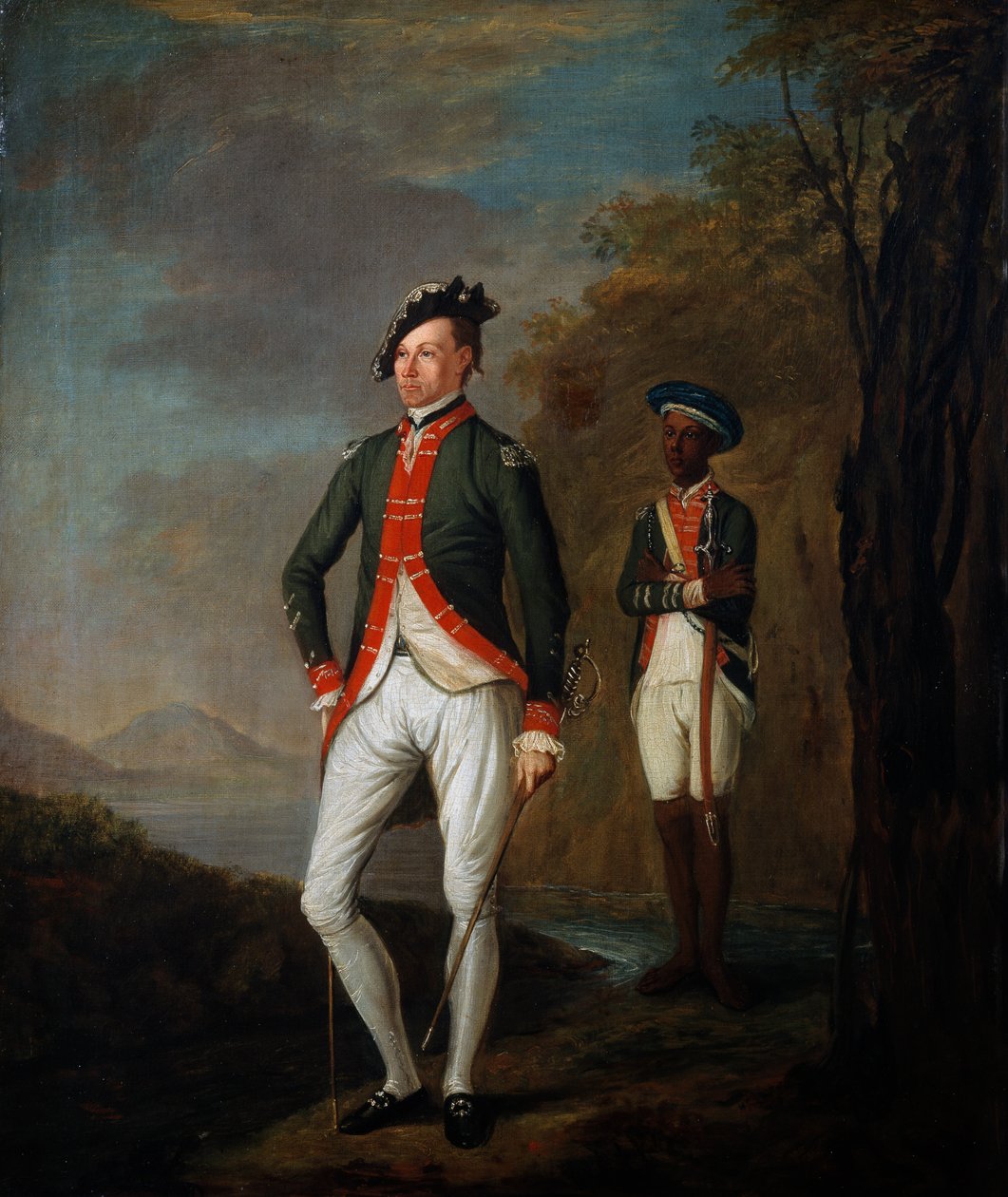 Brytyjski oficer batalionu Madras Sepoy, w którym uczestniczy sługa Sipajów, c.1769 autorstwa Carl C.A. von Imhoff