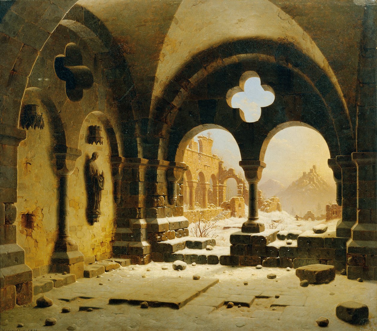 Klosterruine im Winter autorstwa Carl Georg Adolph Hasenpflug