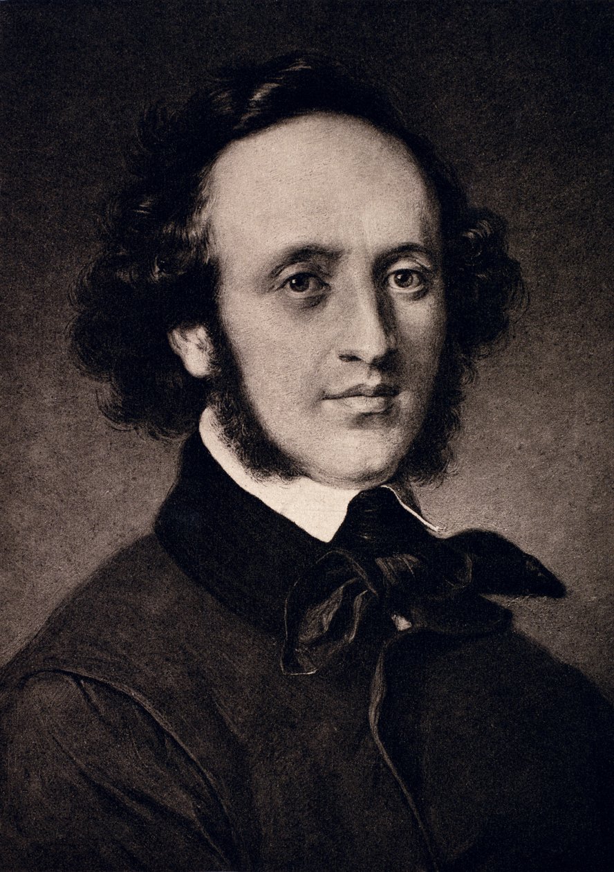 Portret Feliksa Mendelssohna (1809-47) rytowany przez F. Bruckmanna autorstwa Carl Jaeger