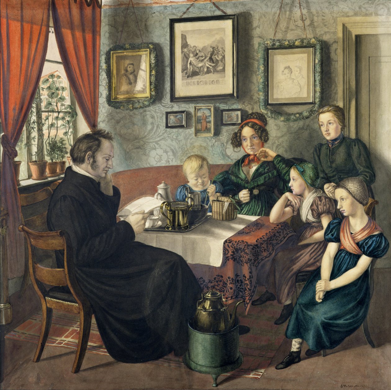 Pastor Johann Wilhelm Rautenberg i jego rodzina, 1833 r. autorstwa Carl Julius Milde