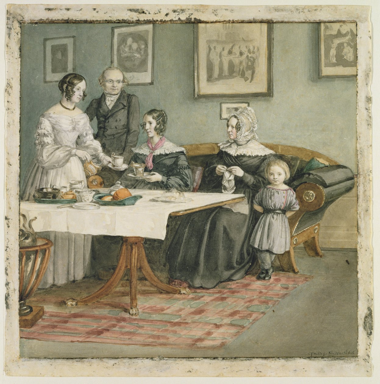 Profesor Johannes Classen (1805-91) i Rodzina, 1840 autorstwa Carl Julius Milde