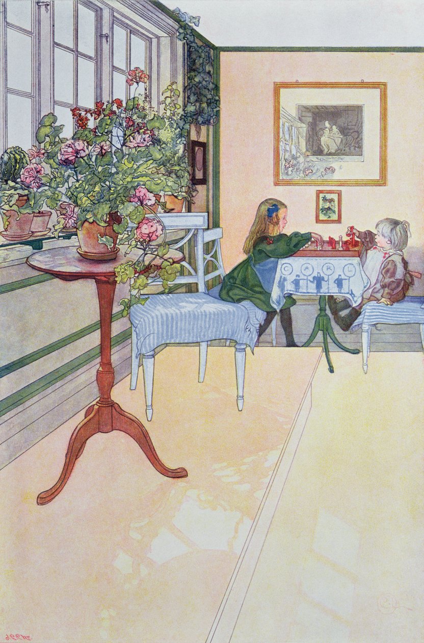 Gra w szachy, początek XX wieku autorstwa Carl Larsson