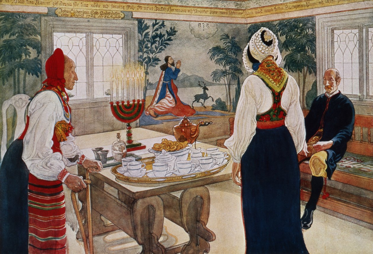 Chata górnika, z teki drukowanej komercyjnie, wydanej w 1939 r. autorstwa Carl Larsson