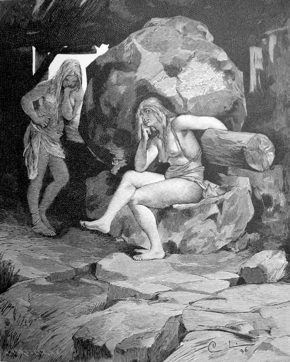 Fenja i Menja w młynie Grotte autorstwa Carl Larsson